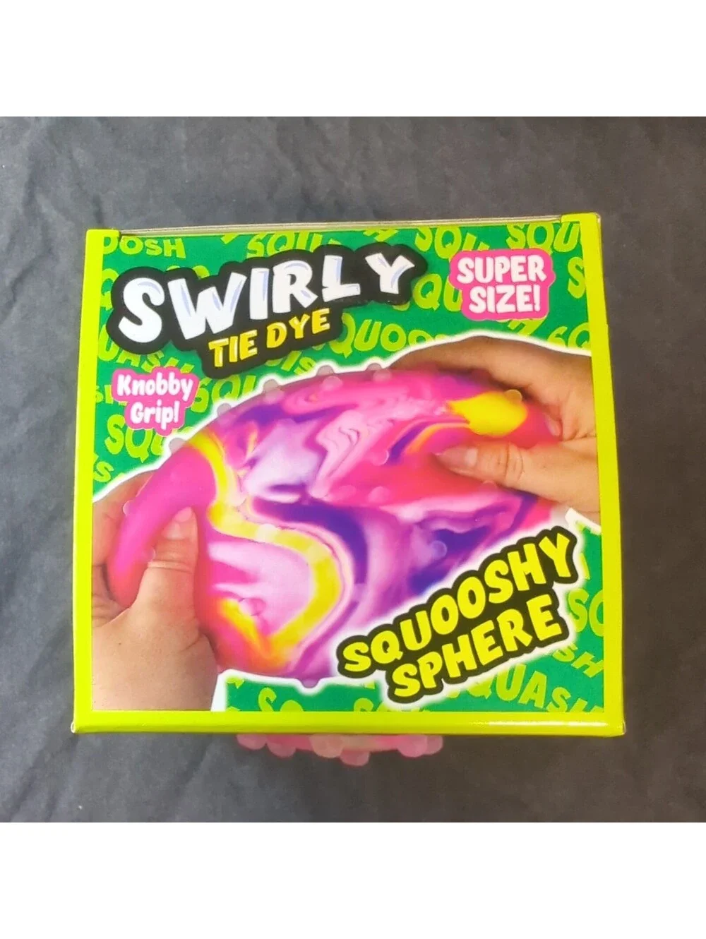 Squishy Swirly Tie Dye Squooshy Sphere Ja-Ru Super Size-Jumbo Stress Toy -NEW